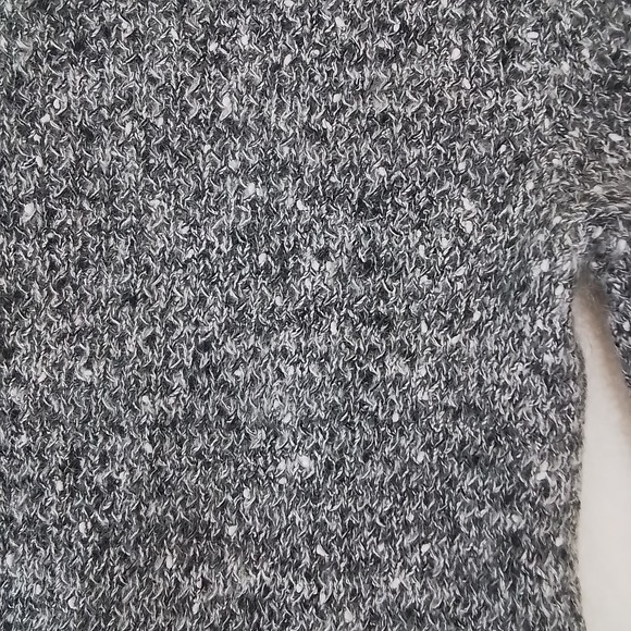 LOFT Casual Loose Knit Sweater XS Gray White High Low Hem Mohair Wool - Picture 11 of 12